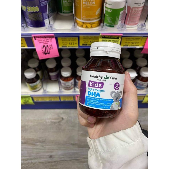 Viên uống DHA Healthy Care 60v Úc  cho bé thông minh toàn diện từ 4 tháng tuổi