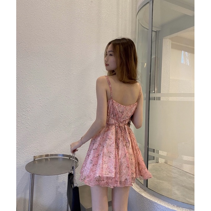 Đầm hoa Rosé nhẹ nhàng thoáng mát