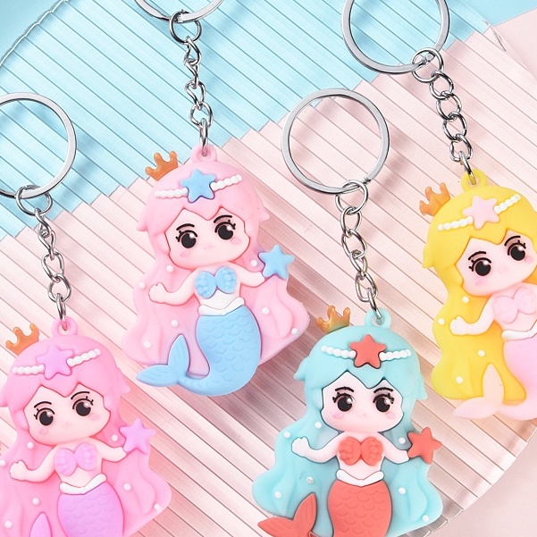 Móc khóa nàng tiên cá mái tóc dài dễ thương