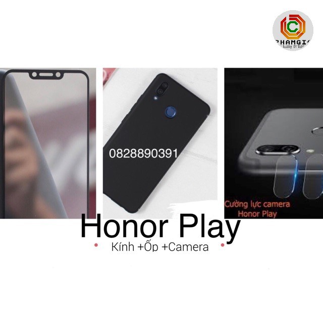 Honor Play Combo Kính Cường Lực + Ốp Lưng + Camera