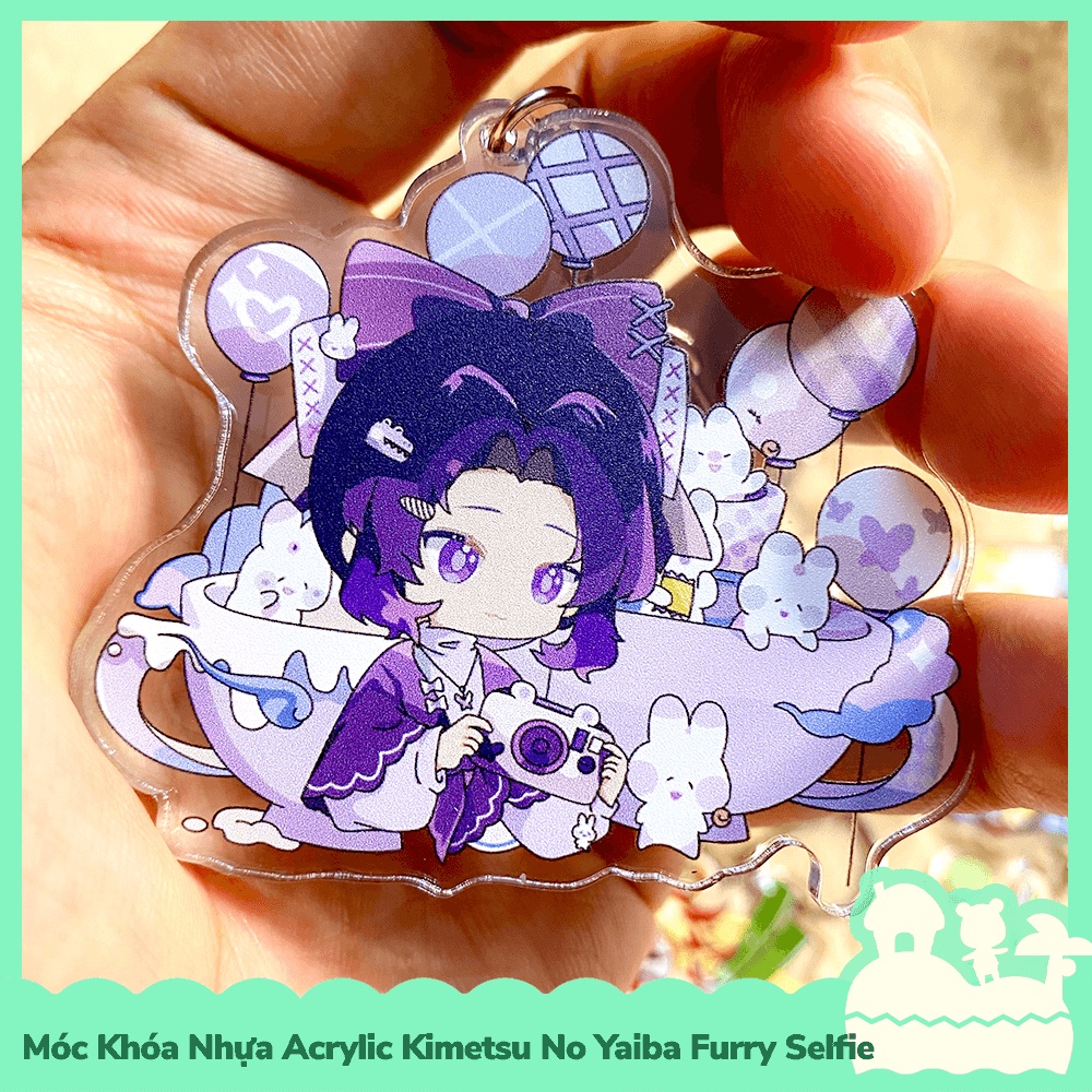 [Sẵn VN - NowShip] Móc Khóa Keychain Acrylic Nhựa Trong Anime Manga Kimetsu No Yaiba Demon Slayer Furry Selfie