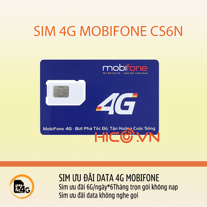 Sim 4G Mobifone CS6N, CS3N - tặng 6GB/Ngày - trọn Gói không Cần Nạp , Phù hợp khách hàng sử dụng nhiều data