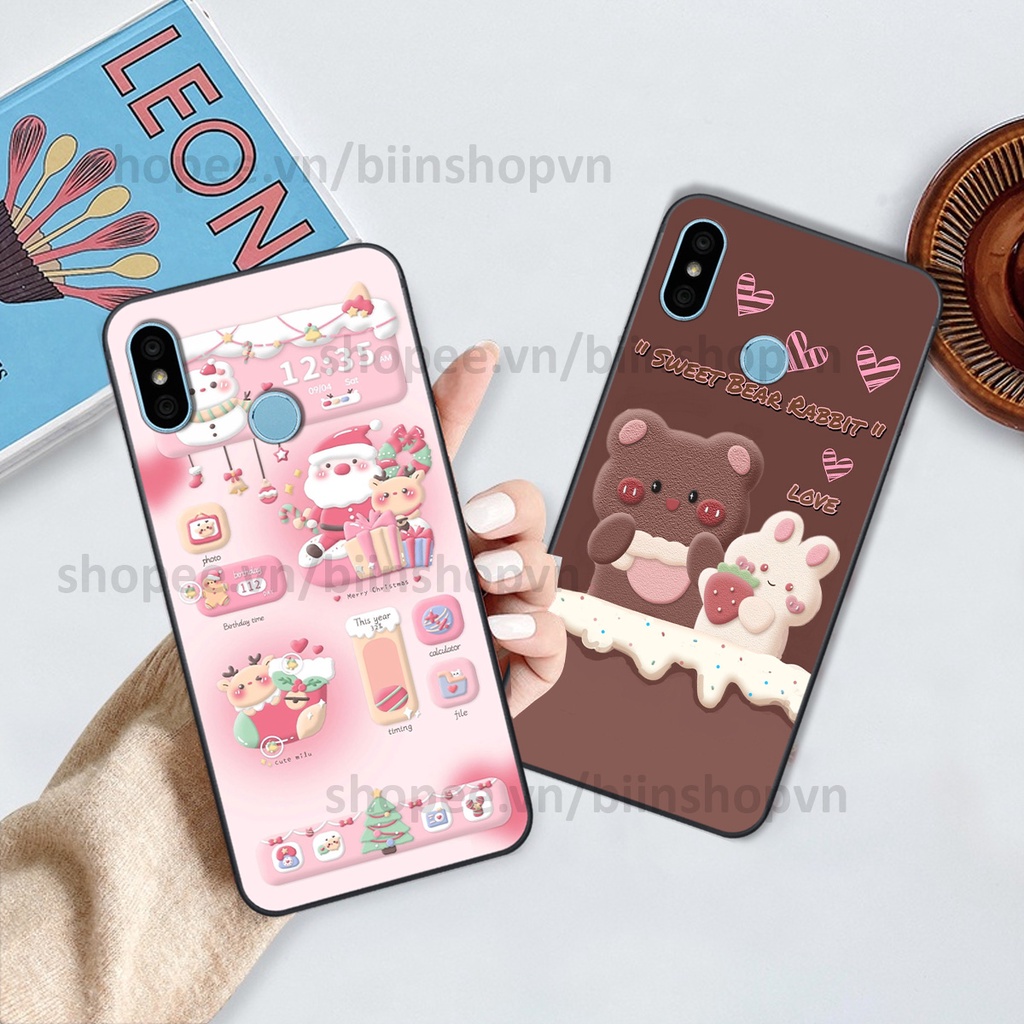 Ốp Xiaomi Redmi 6 Pro / Mi A2 Lite in hình gấu chocolate kẹo ngọt siêu đẹp siêu xinh