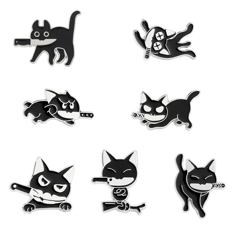 Ghim Cài Áo Hình Mèo Tráng Men Dễ Thương Sáng Tạo Phong Cách Nhật Hàn