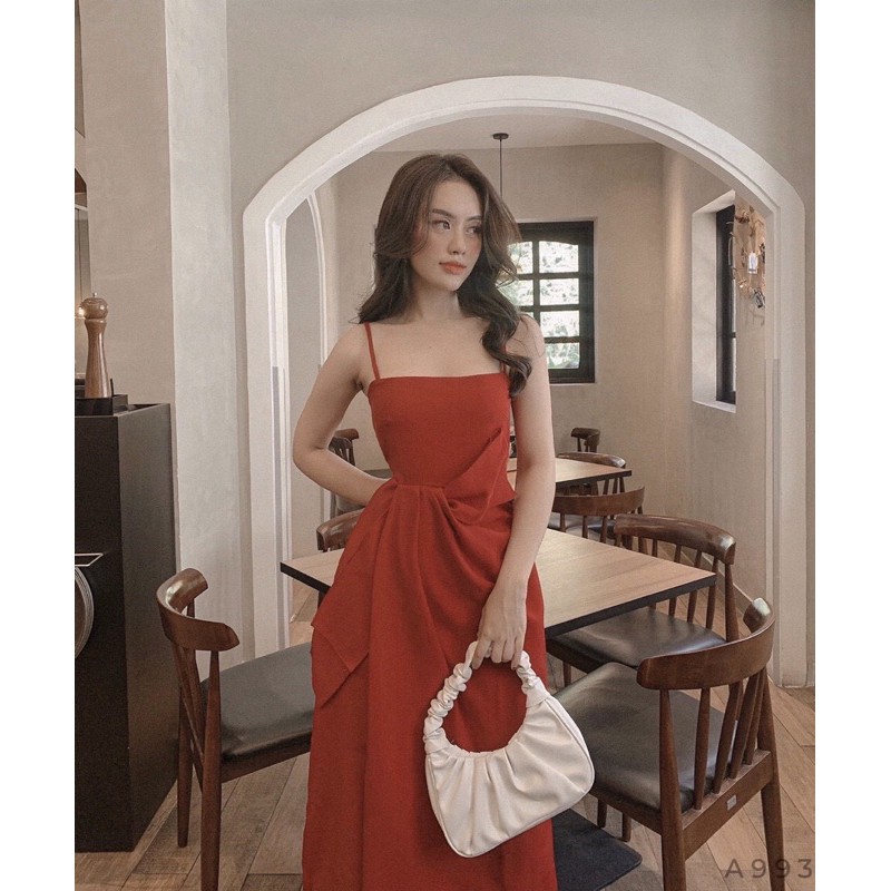 Walyy Dress Đầm 2 dây xanh và đỏ