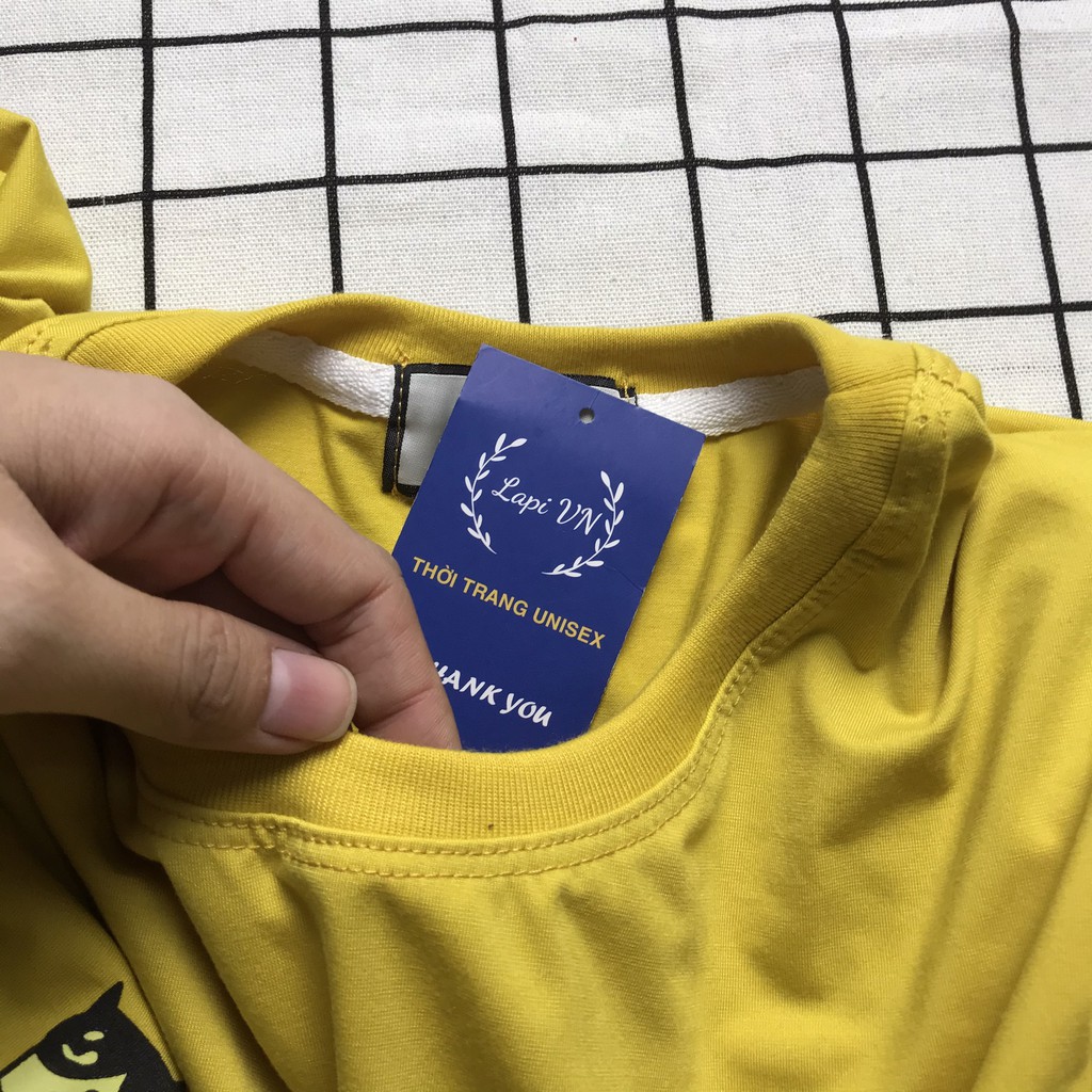 Áo Thun Unisex Vương Quốc Candy Cartoon Cute 3D -Lapi VN, Chất Cotton Form Rộng Tay Lỡ Cổ Tròn Freesize, Big Size