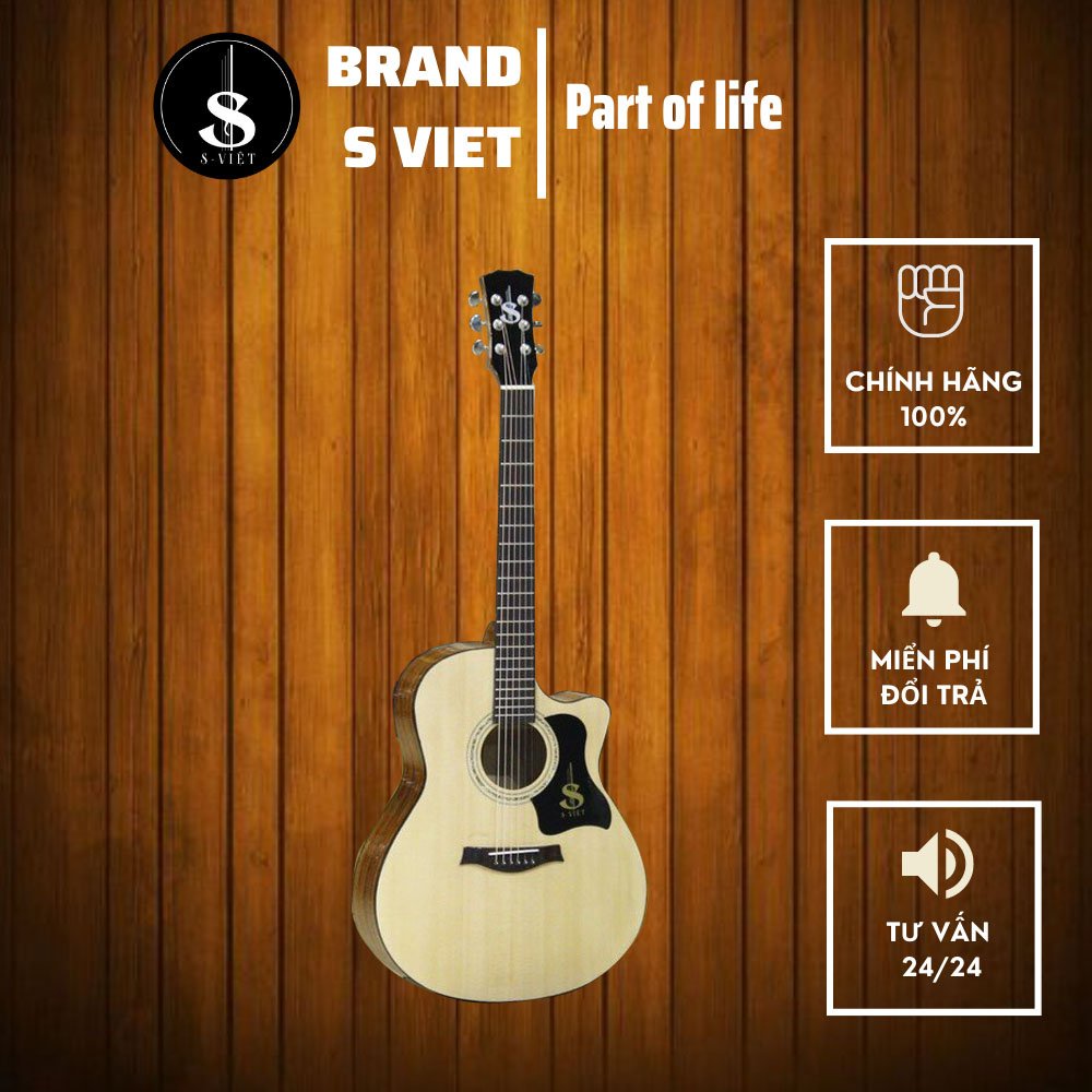 Đàn guitar cao cấp Custom-ESAC25 gỗ Điệp, có ty chính hãng S Việt