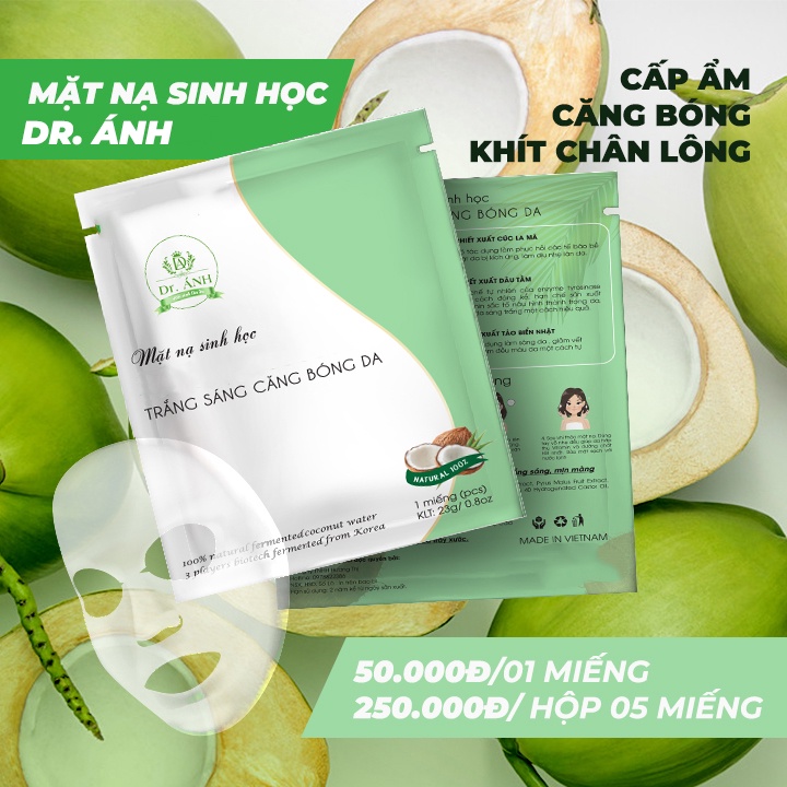 Mặt nạ Sinh học trắng sáng căng bóng da Dr. Ánh (5 miếng)