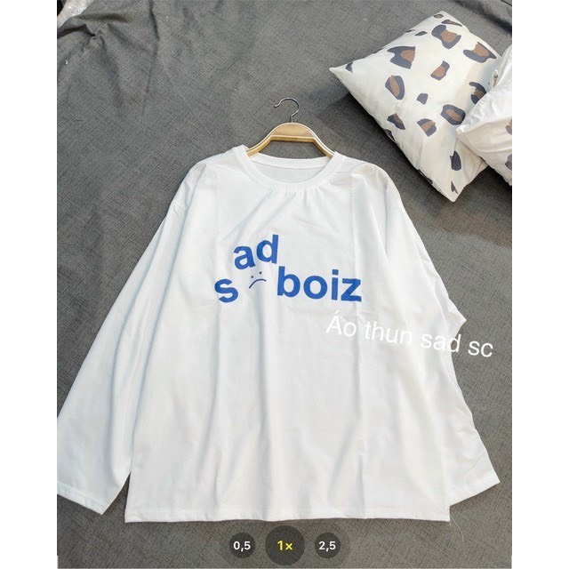 Áo Thun Nam Nữ Dài Tay Sadboiz Mặt Cười Hot Trend Chất Vải Thun Cotton Co Giãn Thấm Hút Mồ Hôi