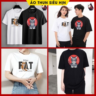 Áo Thun Unisex Tay Lỡ Freesize hình MÈO CUTE chỉ 50k/ áo khi mua combo