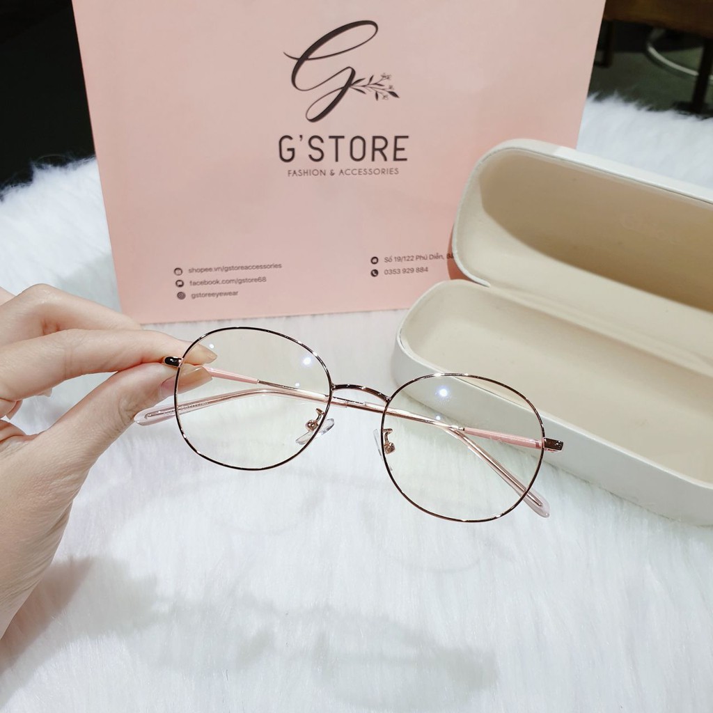 Gọng kính cận kim loại mắt tròn Qiwa Eyewear 72311, Kính cận nữ dáng mắt tròn đẹp | BigBuy360 - bigbuy360.vn