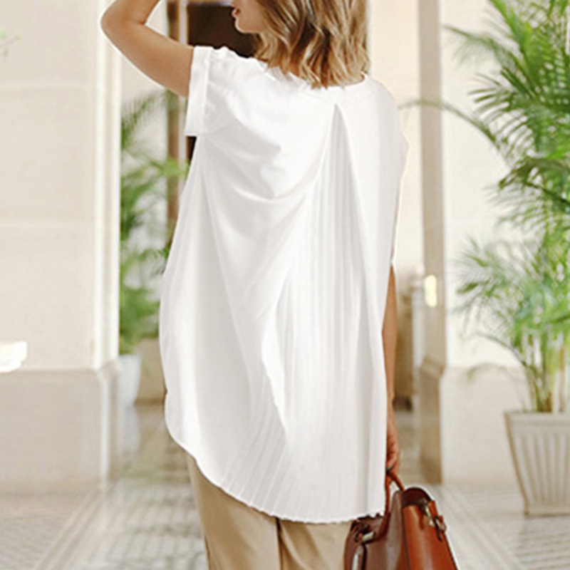 Zanzea Áo Tay Ngắn Cổ Chữ V Màu Trơn Thời Trang Dành Cho Nữ