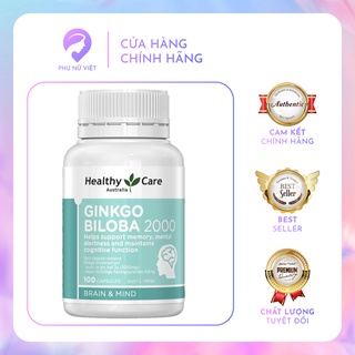 Viên uống bổ não ginkgo biloba 2000mg healthy care 100 viên và 6000mg 60vboo