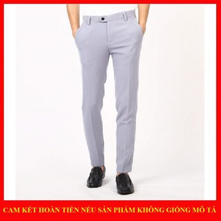[XẢ KHO] Quần âu nam màu ghi sáng dáng slimfit - Thời trang nam 2019