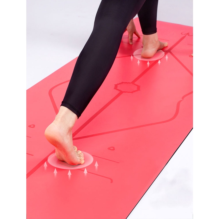 Thảm Tập Yoga Định Tuyến Da Pu Cao Su Chính Hãng BICKY Chống Trơn Trượt Tốt - Tặng Kèm Túi Đựng Cao Cấp