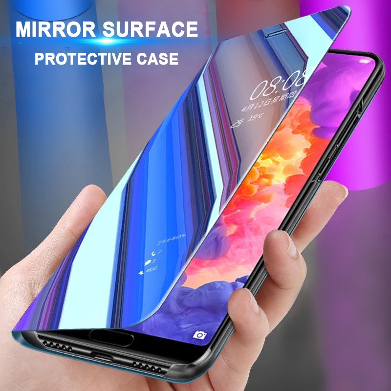 Hsm Mirror Casing Huawei Honor 8x Max Phone Case Smart Clear View Mirror Flip Pc Hard Cover