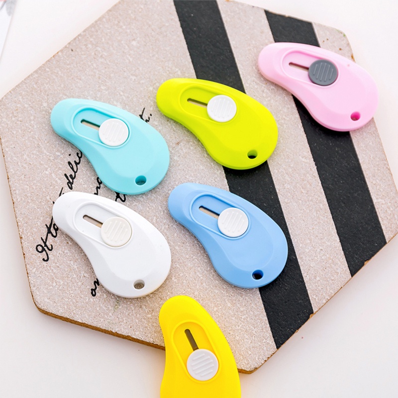 Hoạt Hình Dao Cắt Giấy Mini Màu Trơn Tiện Dụng Cho Học Sinh