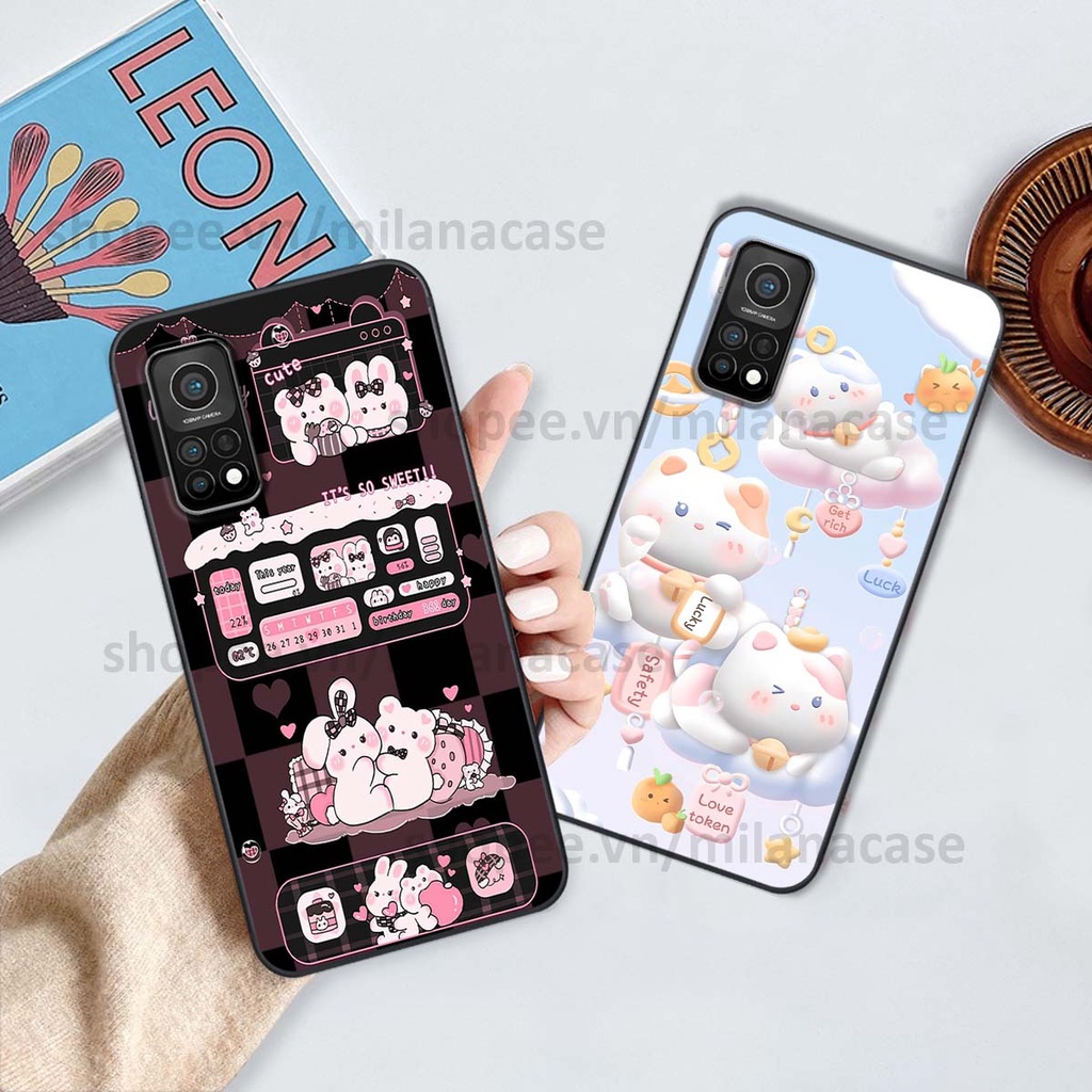 Ốp Xiaomi Mi 10T Pro hình đồng hồ icon gấu mèo cute cực dễ thương ngộ nghĩnh