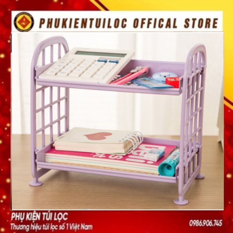 Kệ Nhựa Để Đồ 2 Tầng G11 - Mini Đựng Đồ Đa Năng Siêu Xinh Xắn - Trang Trí Bàn Học