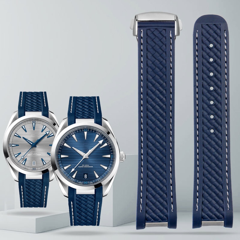 Dây Đeo Đồng Hồ Bằng Cao Su Silicone Đầu Cong 20mm Cho Ome GA Strap Seamaster 300 AQUA TERRA AT150 8900