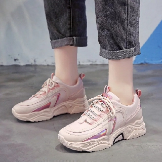 Giày Thể Thao Đế Cao 3 Màu Ánh Nhũ Cực Chất Đế Chữ Happy