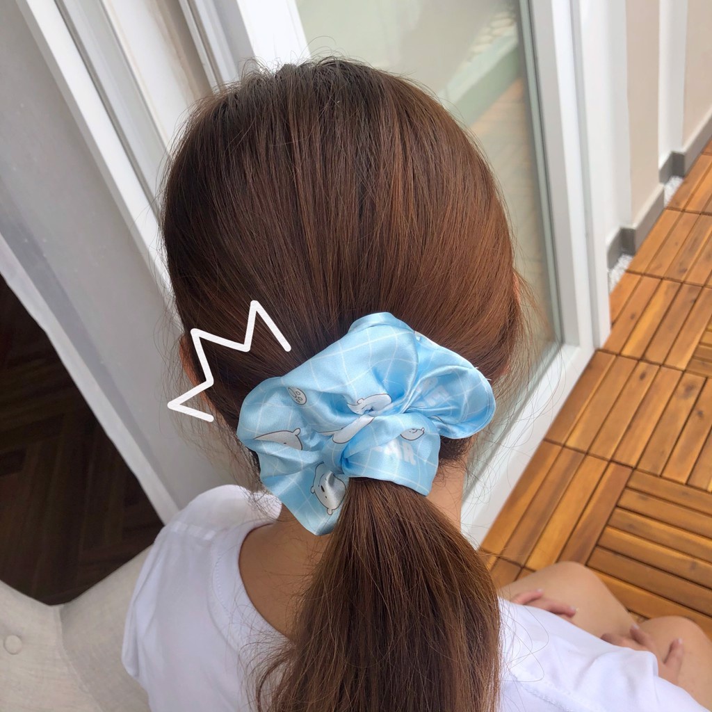 Dây Buộc Tóc SCRUNCHIES (Gấu Kẻ Vuông) WE BARE BEARS New