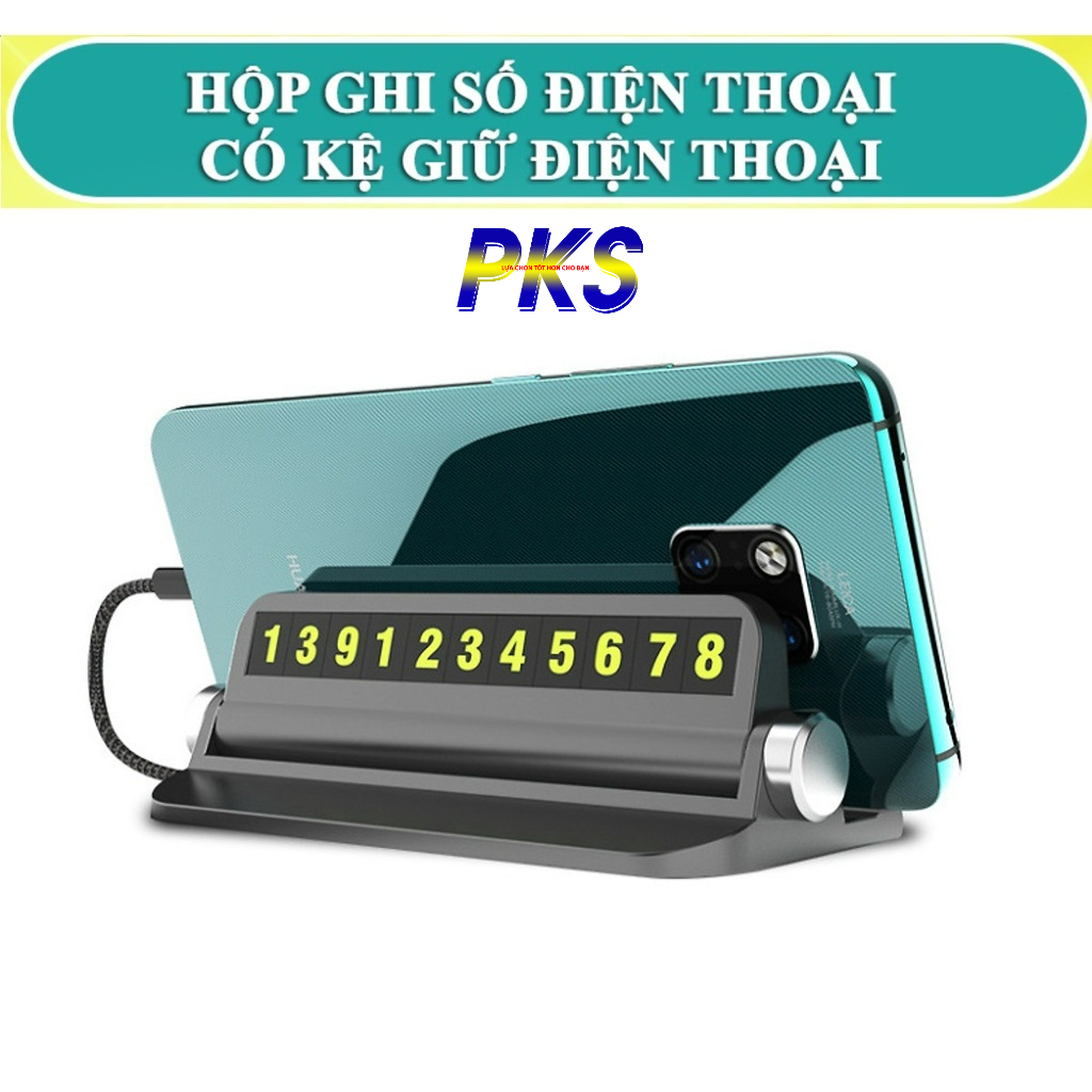 Bảng ghi số điện thoại cho xe ô tô khi dừng đỗ - Có giá đỡ điện thoại và khe kẹp thẻ tiện dụng