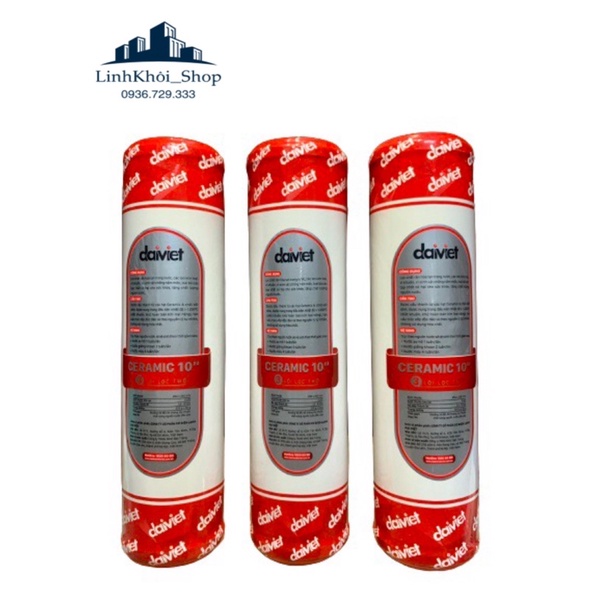 [Chính hãng] lõi lọc số 3, lõi sứ Ceramic 10'' 5mcr - Đại Việt, sử dụng cho máy lọc nước DAIKIO, DAIKIOSAN, TAKASA,….