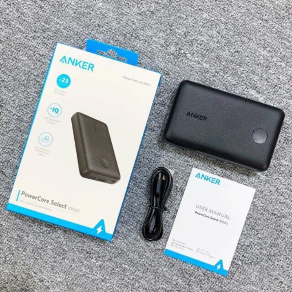 Pin sạc dự phòng ANKER PowerCore 10000mAh Select 2 cổng out USB - Mã A1223