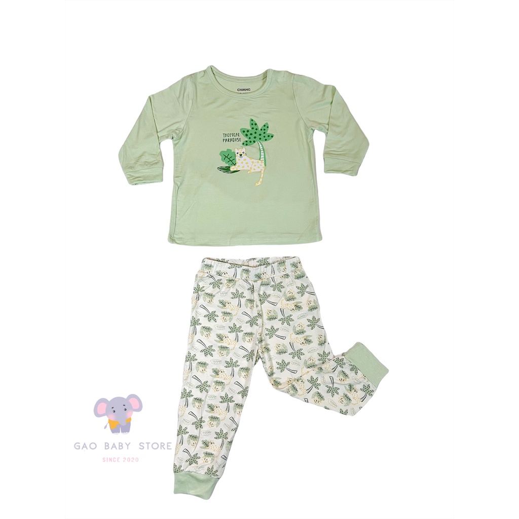 CHAANG Bộ dài tay cúc vai cotton mềm mịn bộ sưu tập Tigger 2022 cho bé trai, bé gái