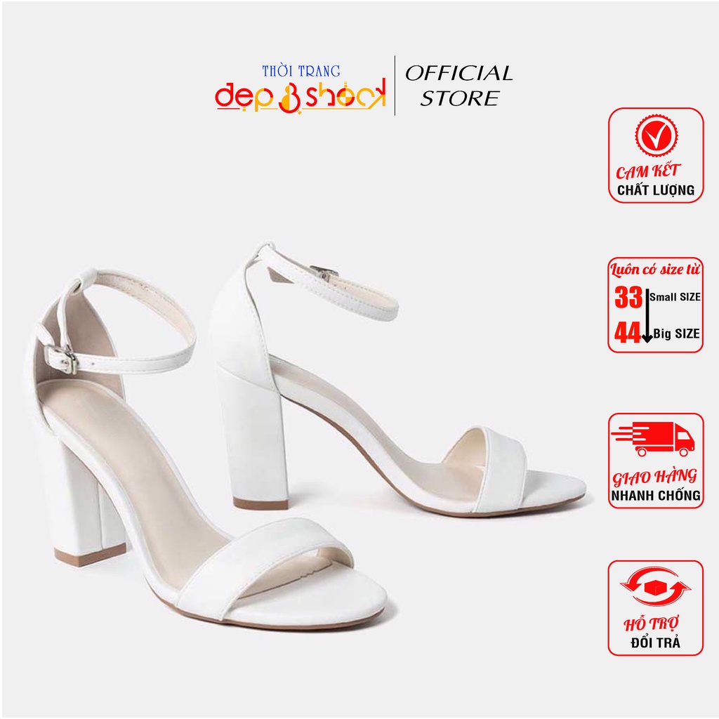 Sandal cao gót 7p big size quai ngang bít hậu MS - 21010