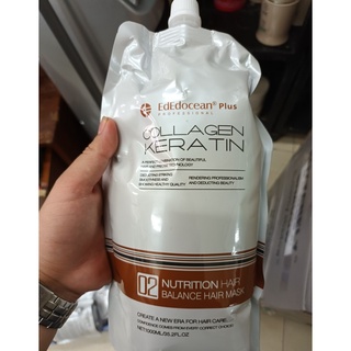 Hấp dầu phục hồi tóc siêu mềm mượt Edocean Plus chiết xuất Collagen & Keratin Mask 1000ml