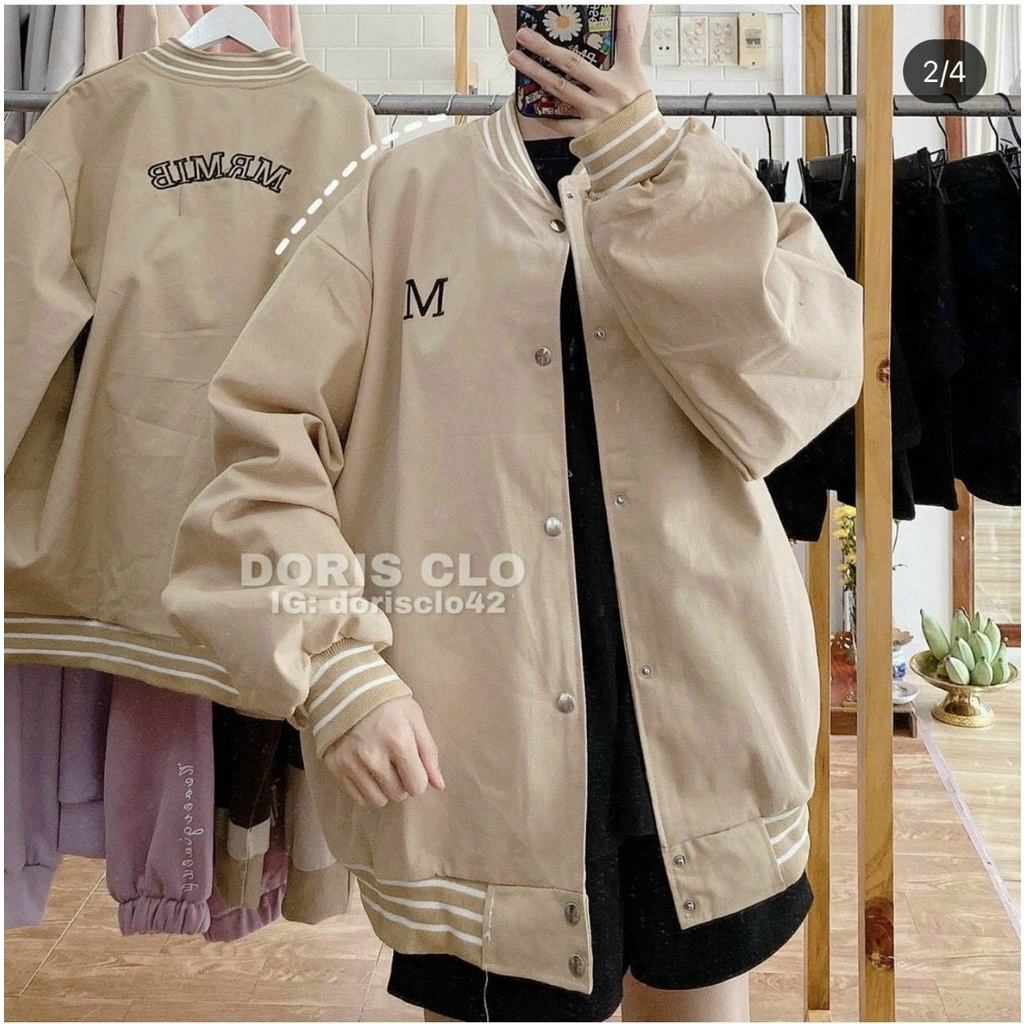 Áo khoác bomber nhung kaki nam nữ M11 chữ đơn giản basic, áo khoác thu đông unisex nam nữ phong cách ulzzang Hàn