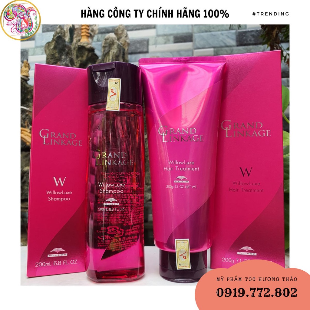 DẦU GỘI XÃ MILBON GRAND LINKAGE WILLOWLUXE HAIR (W) DÀNH CHO TÓC SỢI TRUNG BÌNH 200ml*2