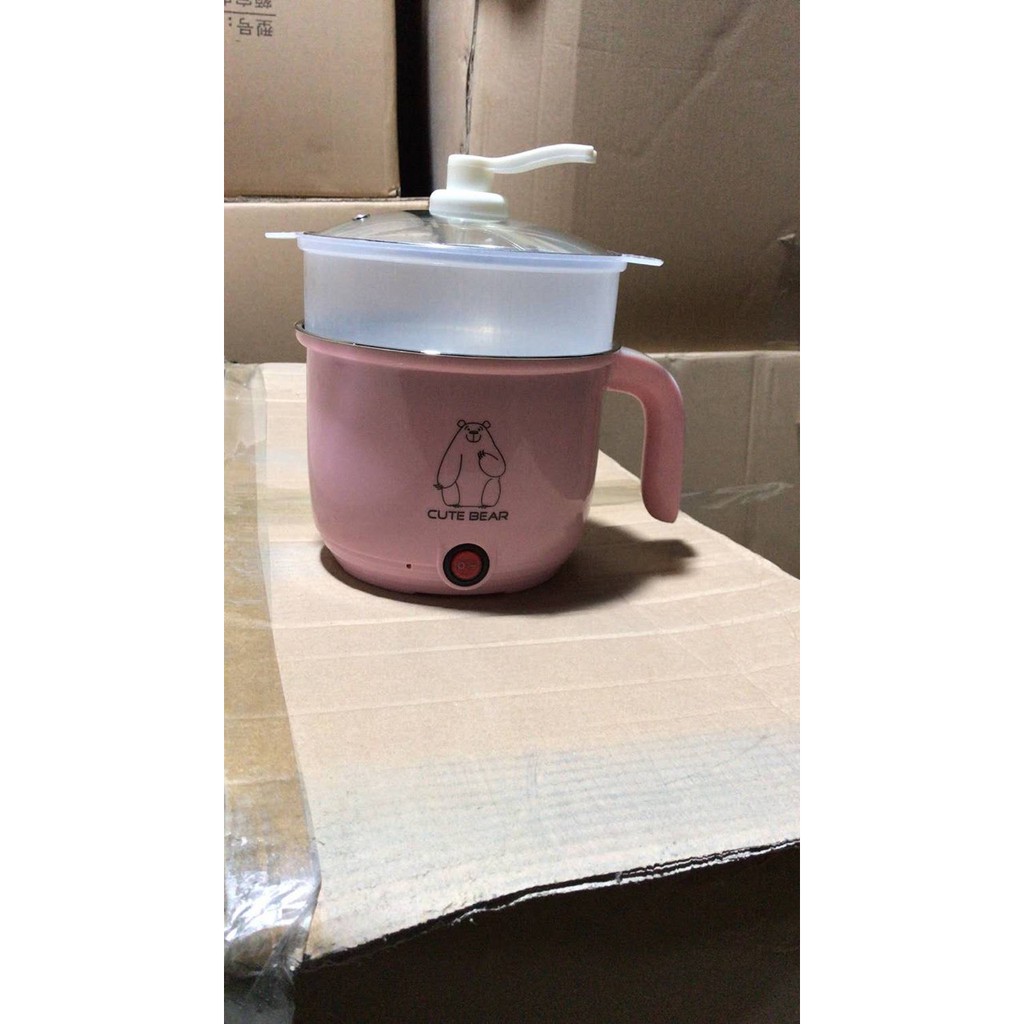 [hot hot] tặng kèm vỉ hấp , ca nấu mỳ lẩu mini siêu tốc 1,8l k
