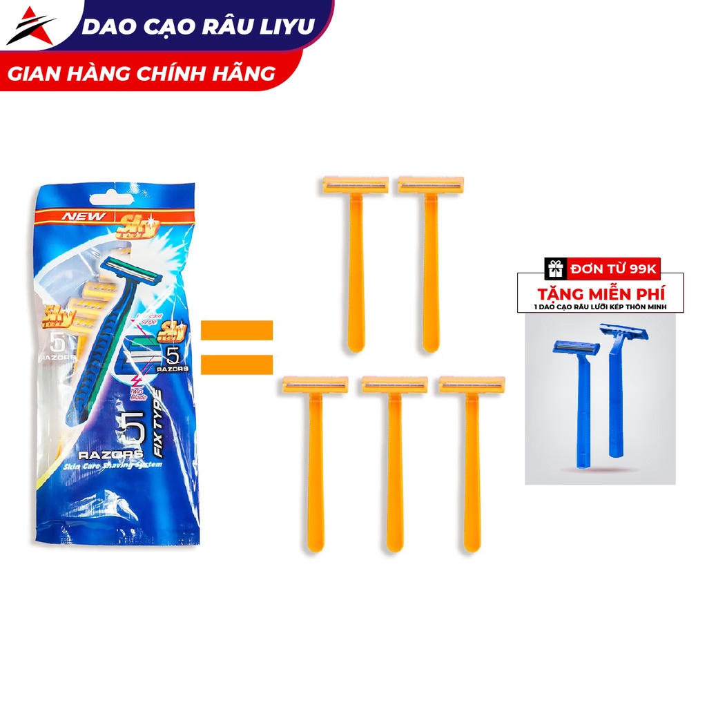 Combo 15 Cây Dạo Cao Râu Nam LiYu 2 Lưỡi Siêu Bén Dùng Một Lần (Bịch Xanh)