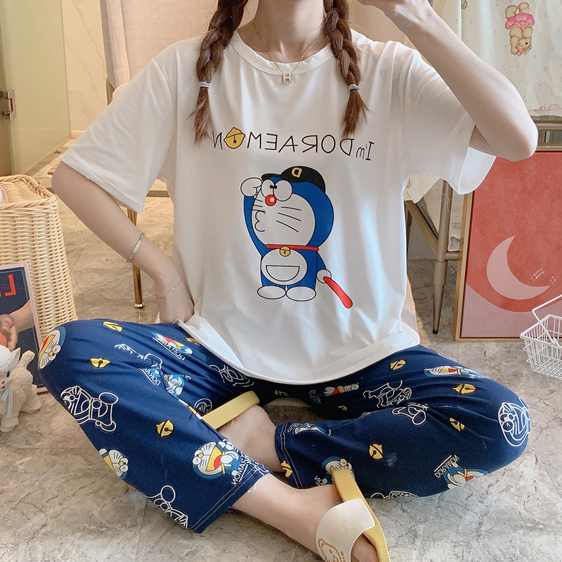 Bộ Đồ Ngủ Hình Doraemon Xinh Xắn Dành Cho Nữ