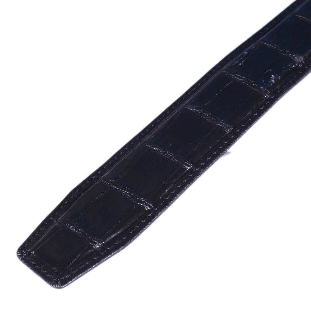 Dây nịt nam da cá sấu Huy Hoàng viền da 4P màu đen HP4815
