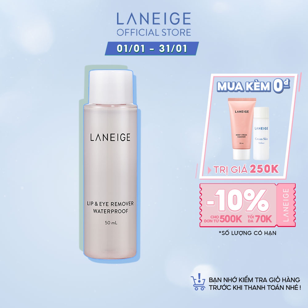 Nước tẩy trang dành cho mắt và môi Laneige Lip &amp; Eye Remover Waterproof_Ex 50Ml