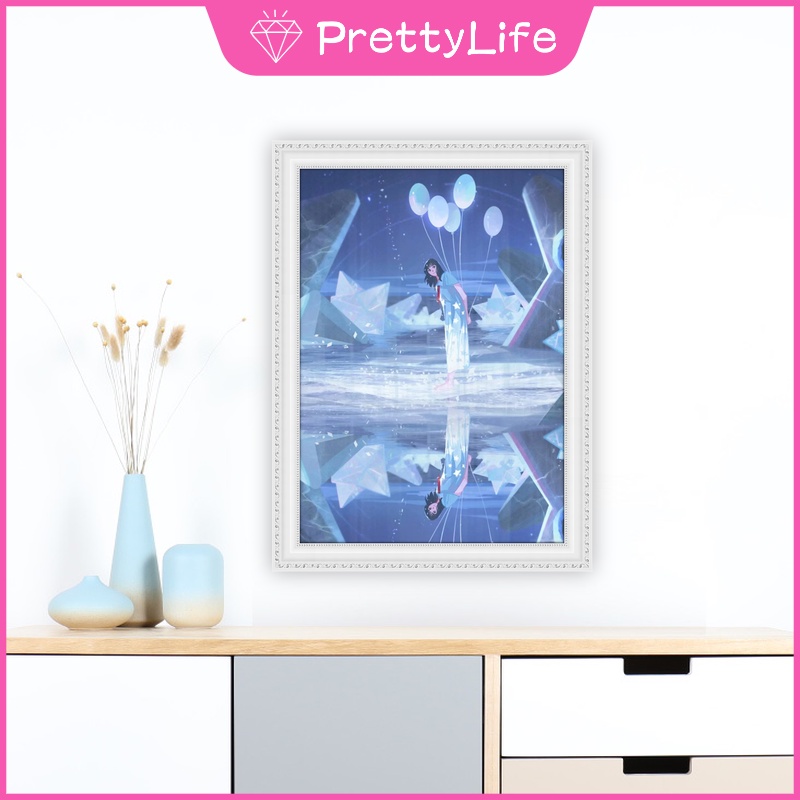 Bộ tranh đính đá 5D họa tiết cô gái &amp; ngôi sao độc đáo kích thước 30x40cm/40x50cm DIY