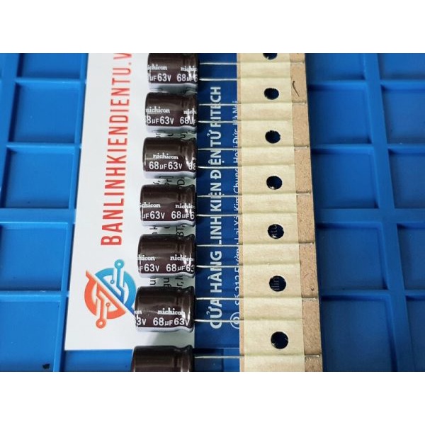 [ Comno 10 chiếc ] Tụ hóa Nichicon 68uF 63V kích thước 10×12.5mm