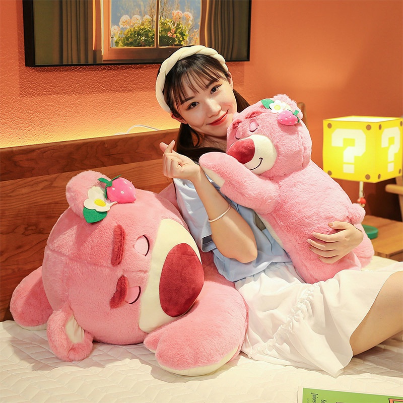 Gấu Nhồi Bông Hình Trái Dâu Tây Cỡ Lớn Siêu Mềm Mại Dễ Thương losto