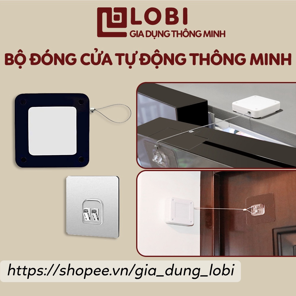 Bộ đóng cửa tự động dây rút dán tường không cần khoan đóng cửa tự động cửa gỗ cửa kéo cửa kính thông minh