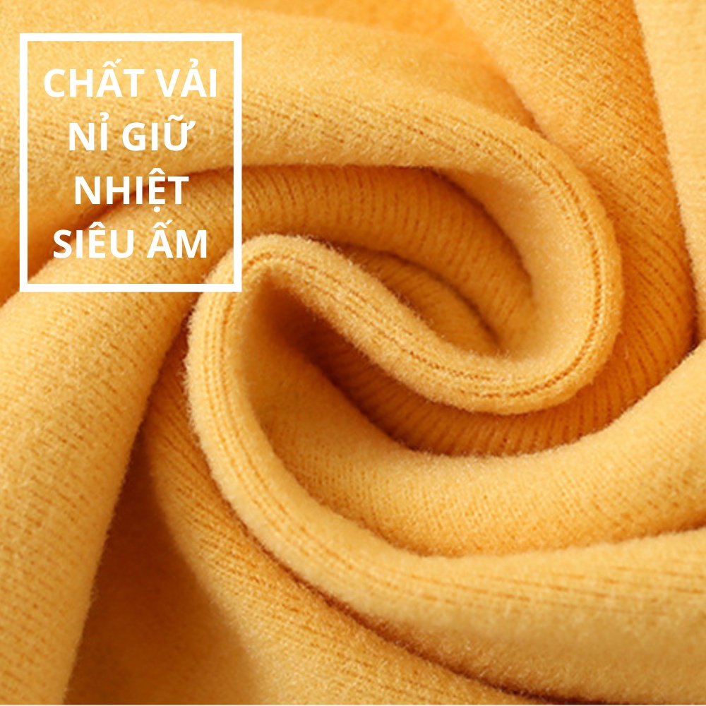 Áo Nỉ Giữ Nhiệt Cổ 3 Phân Hàng Quảng Châu Dày Mịn Cho Bé Trai/ Bé Gái