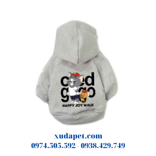 ÁO HOODIE CHO CHÓ MÈO HÌNH TOM AND JERRY (TỪ 2 -35KG)