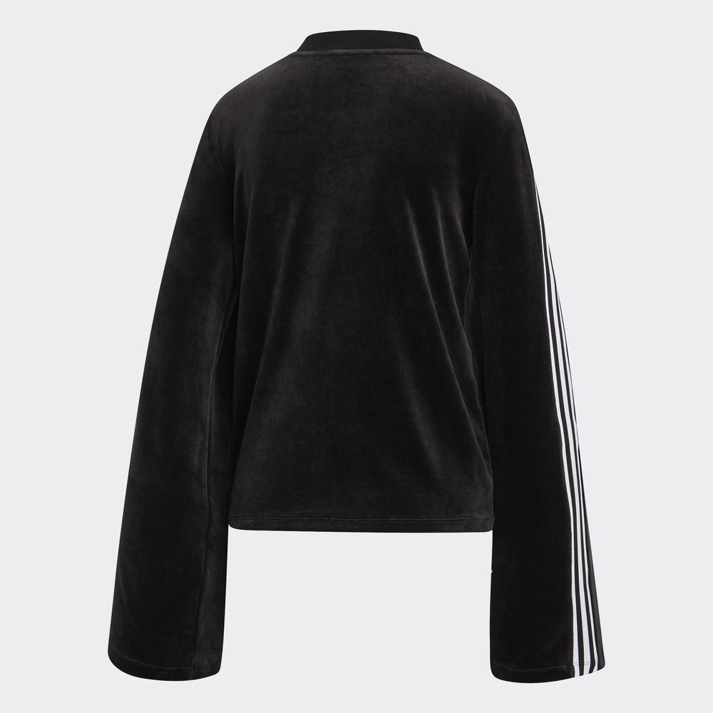 [Mã WABRD7 giảm 150K đơn 1 Triệu] Áo Nỉ adidas ORIGINALS nhung tay xòe Nữ Màu đen ED4752