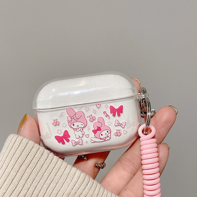 Vỏ Bảo Vệ Hộp Sạc Tai Nghe airpods 1 2 Pro 3rd Generation Pro 1/2 Trong Suốt Chống Sốc Họa Tiết Hoạt Hình Kèm Dây Đeo Kiểu Nhật Hàn