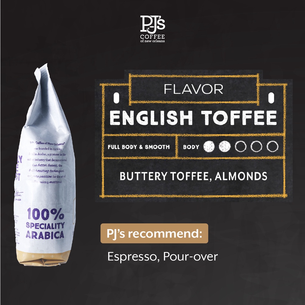 Cà Phê Arabica PJ’s Coffee English Toffee Rang Thêm Hương – 454g