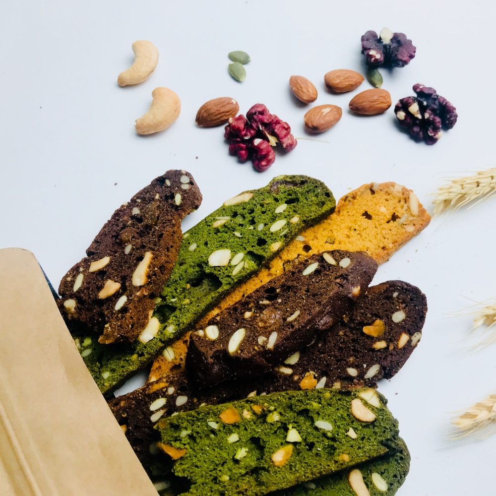 Biscotti nguyên cám mix 3 vị - Bánh ăn kiêng | BigBuy360 - bigbuy360.vn
