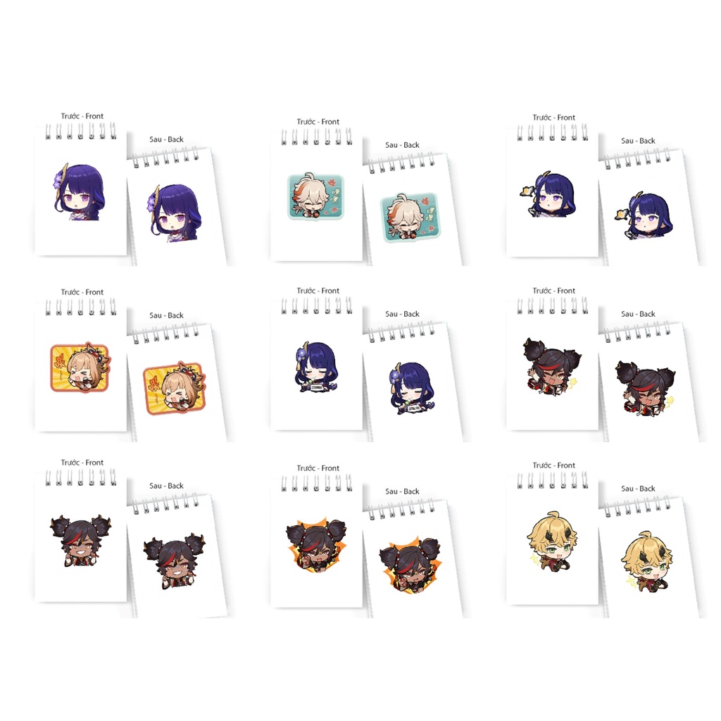 Sổ tay in hình NHÂN VẬT GENSHIN IMPACT game chibi anime M5 6x10 ghi chú tiện lợi học tập xinh xắn